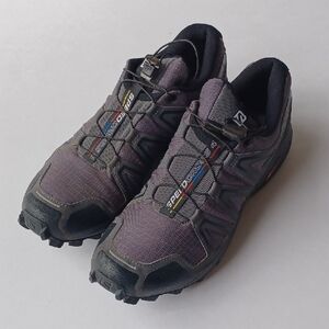 Salomon Speedcross 4 Trail Running Shoes Hiking SZ 10.5 Gray Black Outdoor
